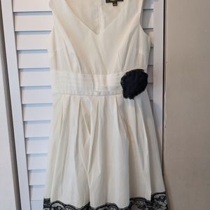 Melonie Cream and Black Lace Dress- 10